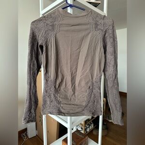 Free People Intimately long sleeve nylon/spandex with lace details M-L